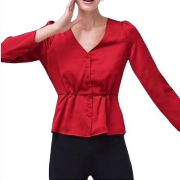 J.Crew Factory satin blouse size 6 - Picture 2 of 5